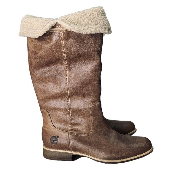 Timberland Shoreham Earthkeepers Shearling Fold Down Boots Womens Size 10 $290 - Picture 10 of 16